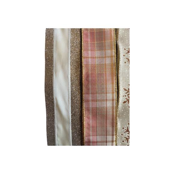 Blush Pink Snowman Sign & Ribbon Bundle | Winter Christmas Wreath Kit DIY Set - Picture 4 of 7